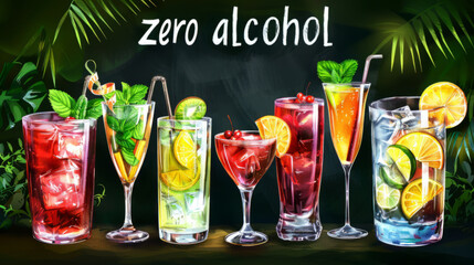 Vibrant Zero Alcohol Cocktails - 784966482