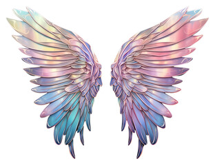 Naklejka premium PNG Angle wings iridescent angel lightweight creativity