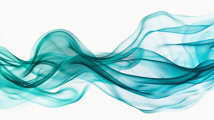 A vibrant turquoise abstract wave background with a white backdrop.
