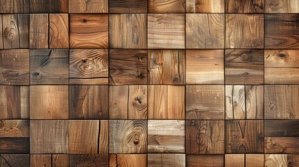 Create warmth with a wood tile flooring illustration for a background template, Ai Generated. - obrazy, fototapety, plakaty