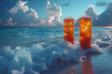 Tropical Drink: Colorful Cocktails on the Beach"
  