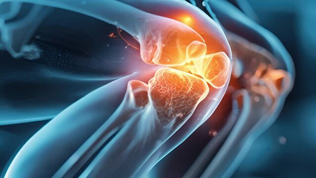 Knee scan medical motion graphics.