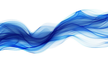 A tranquil cobalt blue abstract wave background with a white backdrop. - obrazy, fototapety, plakaty