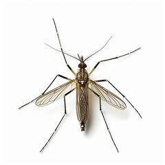 a Common house mosquito on white Background, 