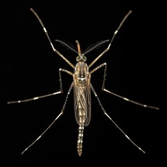 a Culex mosquito on dark Background, 