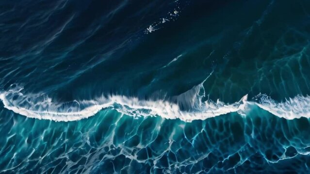 aerial view of sea surface with waves