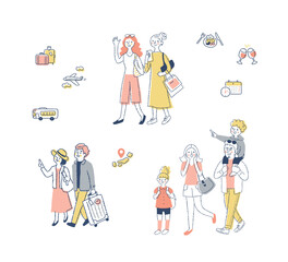 トラベルイメージ　人物とアイテム　セット