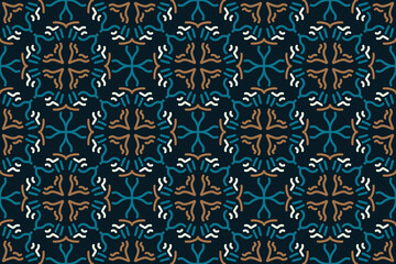Fototapeta premium vintage seamless pattern with blue color