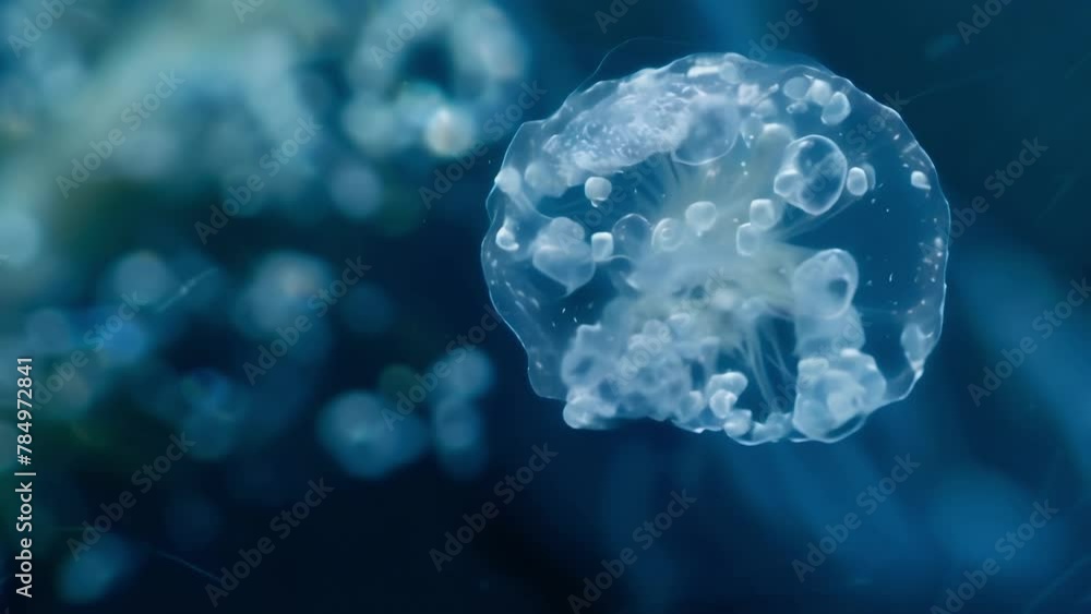 Poster a rotifer colony consisting of dozens of small individual organisms ed together in a spherical shape