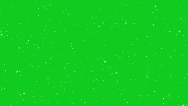 Slow falling snow on the green screen, 4K video animation background
