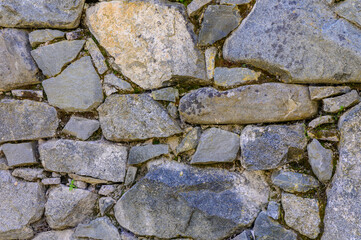 old wall of stone shell rock of arbitrary shape. 4