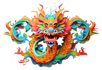 PNG Chinese dragon craft art representation