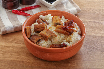 Roasred eel with steamed rice