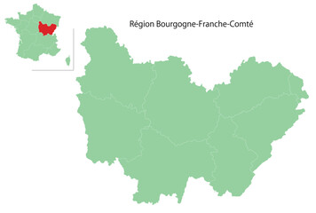 フランス　地図　緑　地方　アイコン - obrazy, fototapety, plakaty