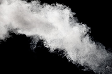 Smoke isolated on black background