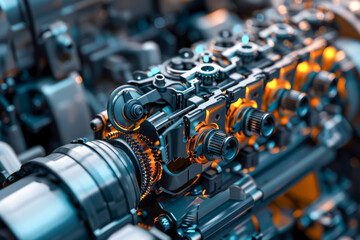High-Resolution Image of a Detailed Machine Engine
