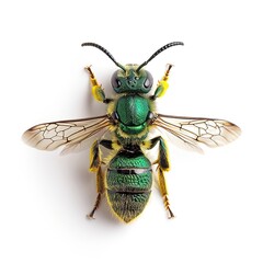 Fototapeta premium a Sweat Bee on white Background, 