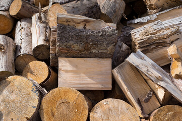 
Chopped wood ready for heating. Detailed view.