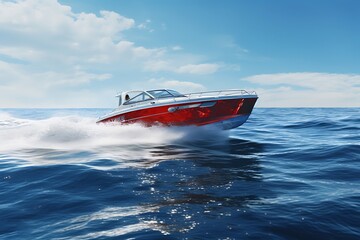 Luxury motorboat on the sea