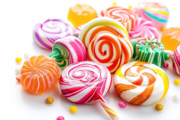 colorful lollipop on white background - Powered by Adobe