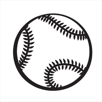 black and white baseball outline clip art preview