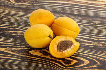 Sweet ripe tasty apricot heap