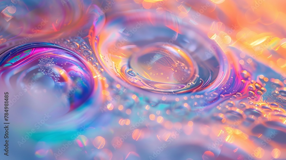 Poster abstract macro: a close-up photo of a soap bubble