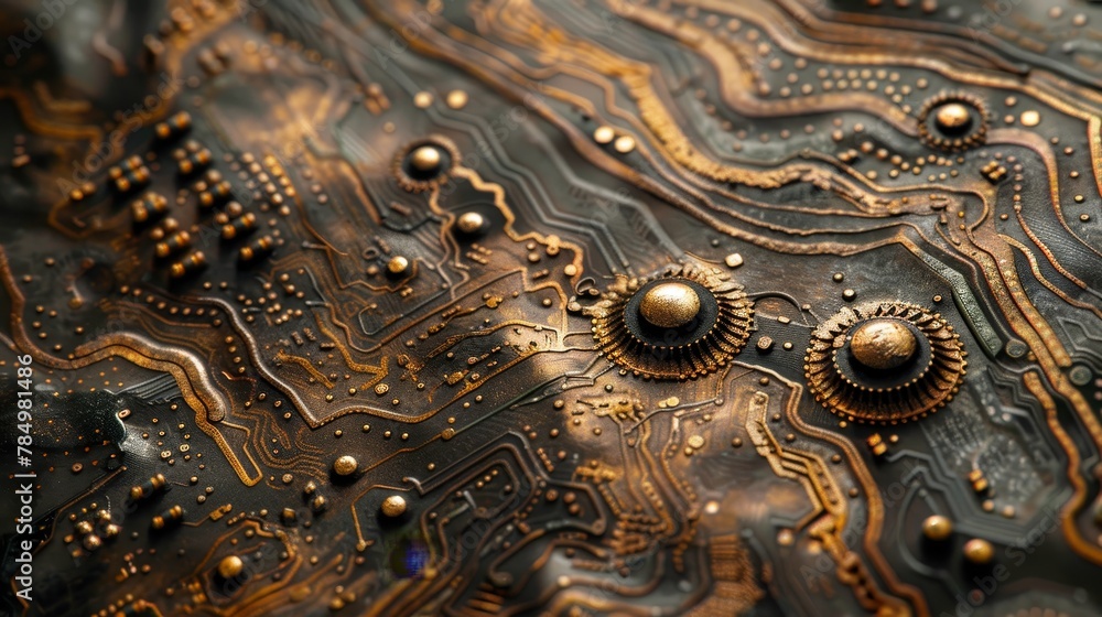 Poster abstract macro: a close-up photo of a circuit board