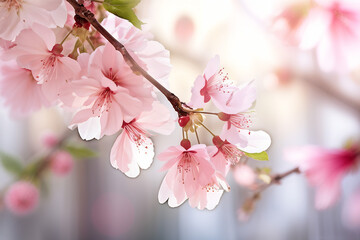 Naklejka premium The cherry-blossom is coming with Spring Generative AI