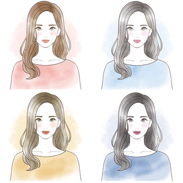 パーソナルカラー診断　イメージイラスト　セット
