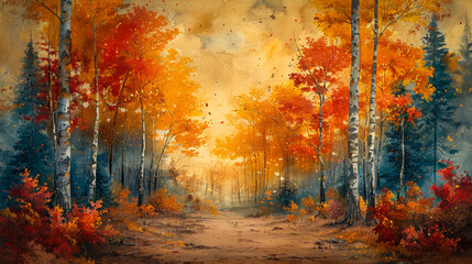 Obraz na płótnie Canvas Autumn magic: colorful deciduous forests in the golden season