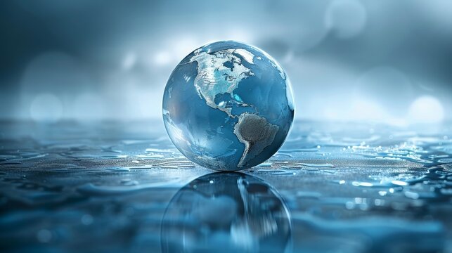 Globe Icons: A photo of a globe icon used as a watermark on digital content