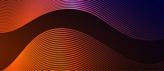 A symmetrical pattern of tints and shades in magenta and electric blue creates a vibrant circle on the ceiling of a building, surrounded by an orange wave on a dark background