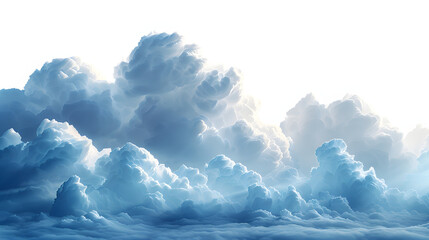 A set of watercolor painted clouds on a white background isolated. - obrazy, fototapety, plakaty