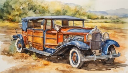 Watercolor Car