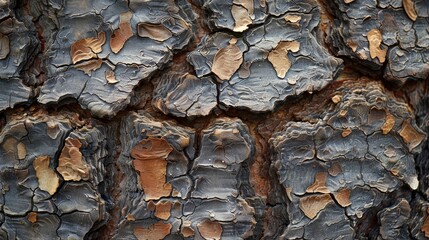 Textures and Patterns: A photo macro close-up of the rough texture of tree bark