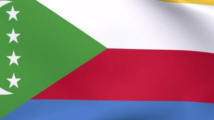 Waving flag of Comoros Animation 3D render Method