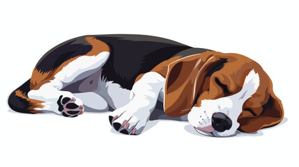 A Beagle dog sleeping peacefully Flat vector isolated