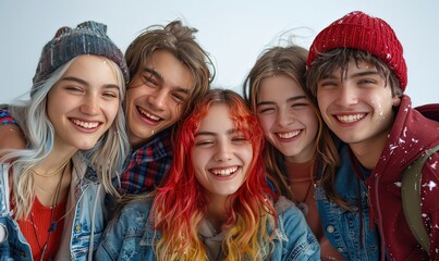 Ai gruppo di ragazzi adolescenti dai capelli rossi 03 - obrazy, fototapety, plakaty