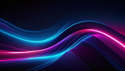 Fototapeta premium Digital graphic background, glowing neon wave, tech, AI, data