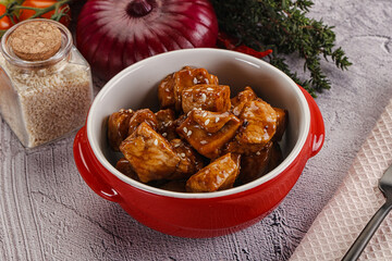 Chicken fillet with soya teriyaki sauce