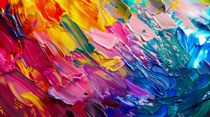 Vibrant Paint Palette With Mixed Colors and Textures