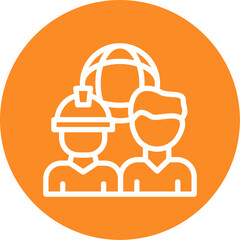 Globe and People Icon