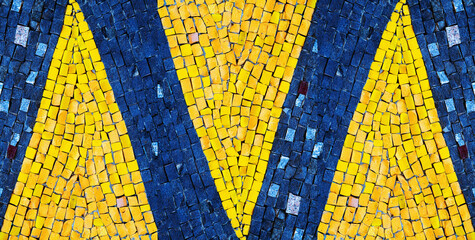 Dragon's teeth. Beautiful dark blue and yellow background pattern texture. Copy space for text or design.
