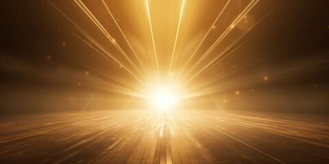 3D rendering of light gold background with spotlight shining down on the center