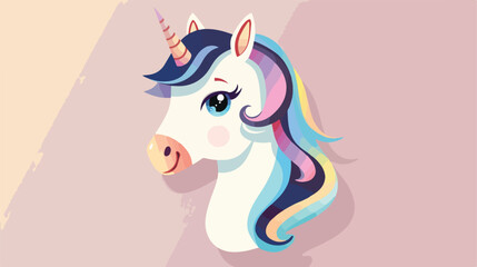 Cartoon cute little unicorn head. Design for children
