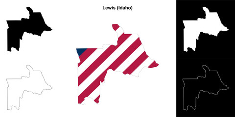 Lewis County (Idaho) outline map set
