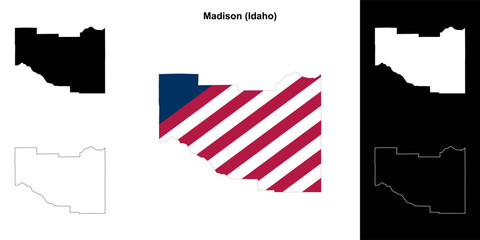 Madison County (Idaho) outline map set