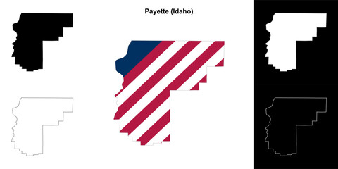 Payette County (Idaho) outline map set