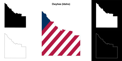 Owyhee County (Idaho) outline map set